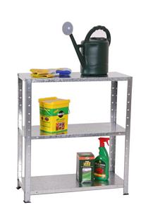 30cm Deep 3 shelf Galvanised 70cm W shelves 78cm H Shelving Steel bolted shelving for offices shed garages store room and archives 31/GALVBOLTED3GARDEN.jpg