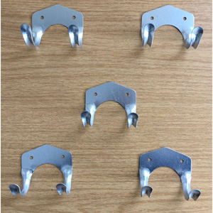 5 x Spur Double Hook Tool Brackets Galvanised Spur Tools & Hardware | Easypaver Slab & Patio Tools | Tool Hooks | Ladder Brackets THDGV5 
